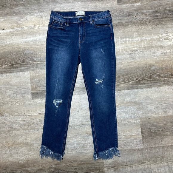 Free People Great Heights High Rise Fringe Hem Ankle Crop Skinny Jean Size 29 - Picture 4 of 8